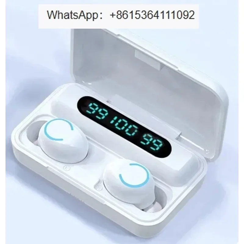 Earbuds Waterproof Headphones 9D Hifi Stereo LED Display Charging Box Earphone 5.0 Stereo Wireless Mini Headset F9-9