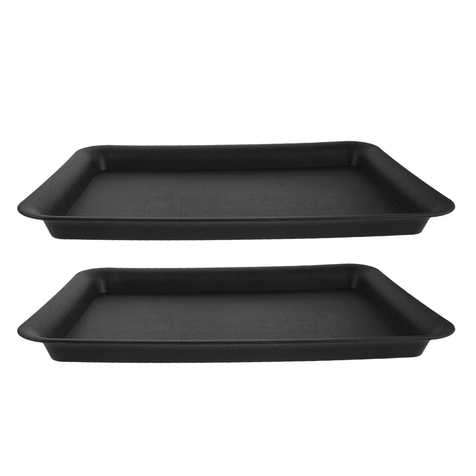 2Pcs Rectangular Resin Plant Saucer Anti-Slip Frosted Surface Drip Tray for Succulents Bonsai Indoor Outdoor Planter Base Water
