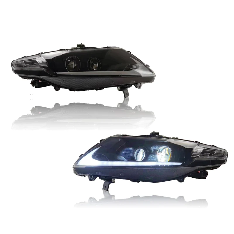 AKD lampa czołowa dla Honda CITY LED reflektor 2008-2014 reflektory miejskie DRL kierunkowskazy światła drogowe soczewki projektora anioła oka — zdjęcie 2