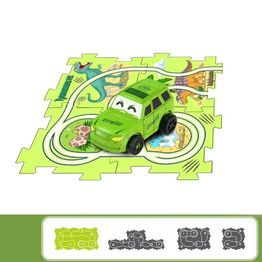 Colorful Urban Scene Assembly Multi orbit Funny Car Track Puzzle Free Combination Plastic Rail Transit Scene Toys Girls