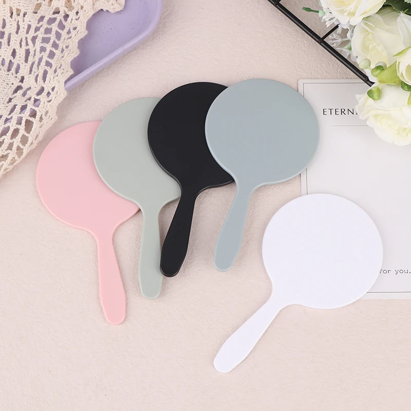 Round Handheld Makeup Mirror with Handle – Compact Vanity Mirror for Eyelash Extensions, SPA, and Salon Use