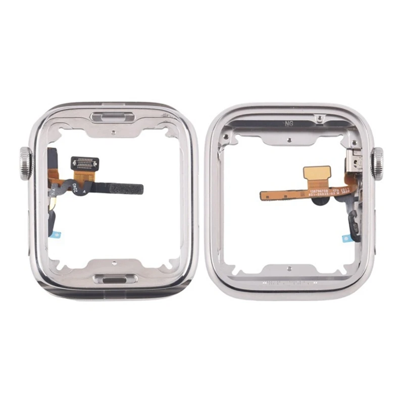 PHILE-For Watch Series 7 41Mm LTE Replacement Accessories Stainless Steel Midframe With Crown Axis Flex Cable Repair Parts
