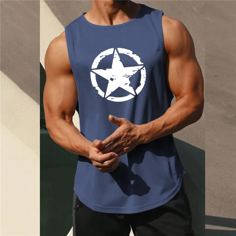 Men\'s Clothing Gym Quick-drying Sportswear T Shirt For Men Summer Fitness Tank Tops Male Mesh Basketball Sleeveless Shirt Vest