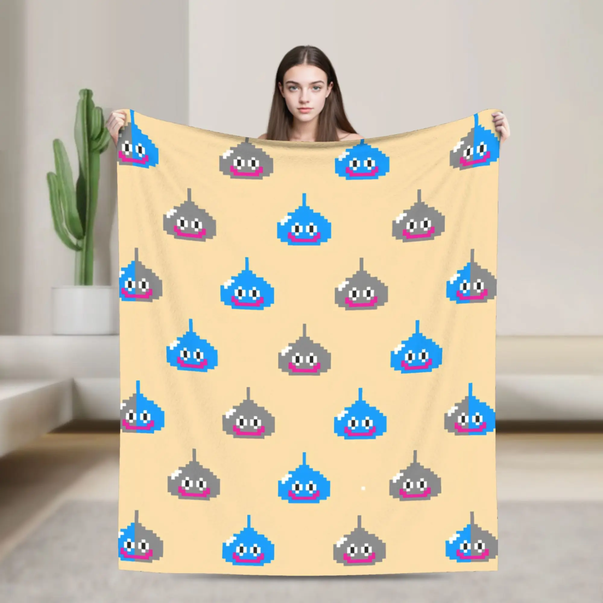 Dragons Quests Game Blanket Cover Flannel Anlace Hero Erdrick Slime Super Warm Throw Blanket for Airplane Travel Bedroom Quilt