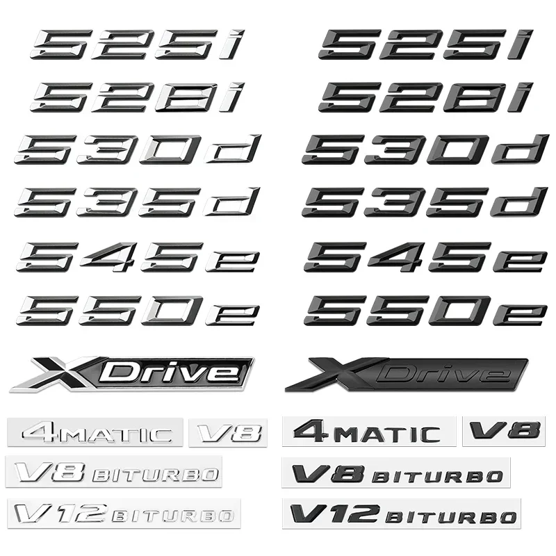 

3D Car Trunk Emblem Logo Badge For BMW M Lettering 518i 520i 525i 528i 520d 525d 535e 540e 545e 550i Letters Sticker Accessories