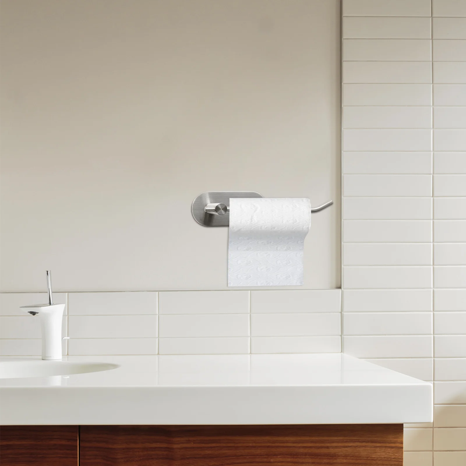 

Durable Stainless Steel Towel Holder Bathroom Accessories Chic Practical Storage Convenient Home Use Replacement Paper Towel