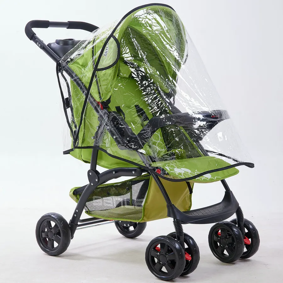 Universal Waterproof Pram Rain Cover Baby Stroller Accessories Transparent Wind Dust Shield Zipper Open for Pushchairs Raincoat