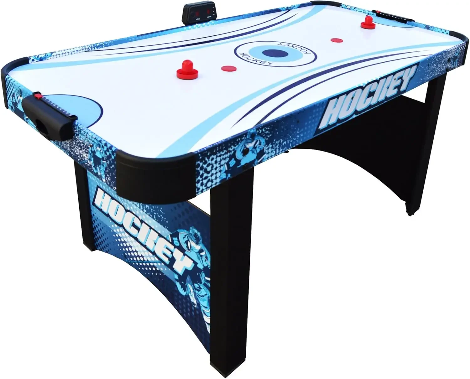 Air Hockey Table 5.5-ft for Kids with Electronic Scoring for Family Game Rooms – Blue/White