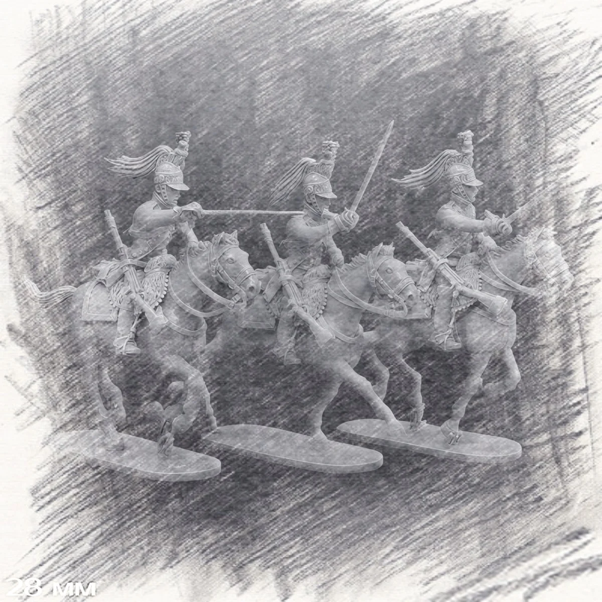 28mm resin unpainted model kit, French cavalry - Dragon cavalry unassembled and unpainted GK