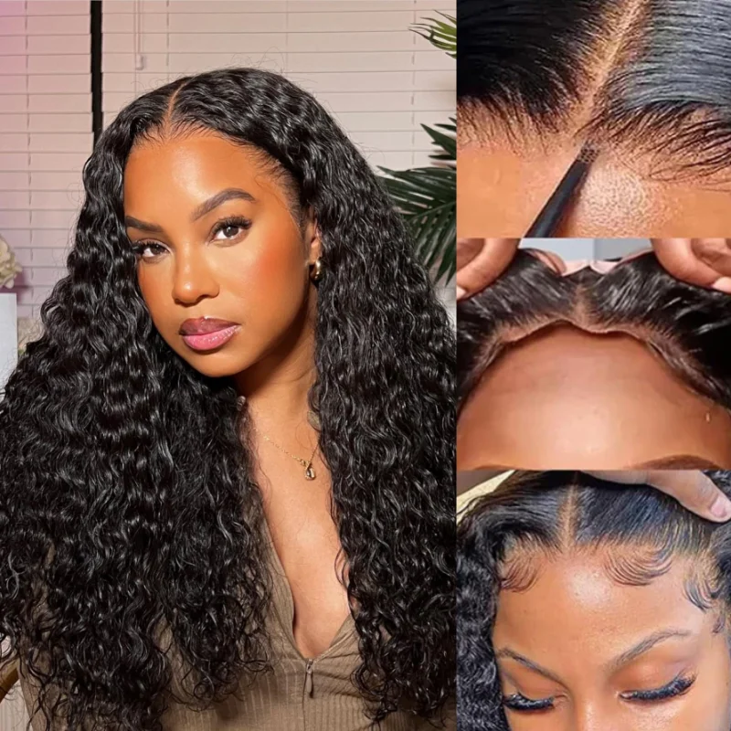 

Ready to Wear Human Hair Lace Frontal Wigs Bling 100% Glueless Human Hair Wig Brazilian Deep Curly Human Hair Wigs