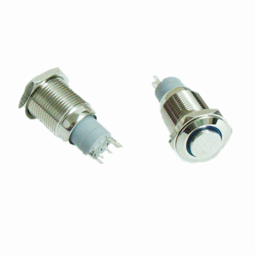 2pcs Stainless SPDT ON/OFF Red Lighted switch 12V stick out