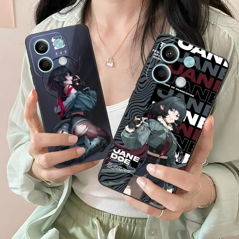حافظة هاتف Zenless Zone Zero Jane Doe لهاتف Xiaomi Redmi Note 14 13 12 11 A5 3 2 1 Pro Plus 4G 5G غطاء حماية مطبوع ملون #1
