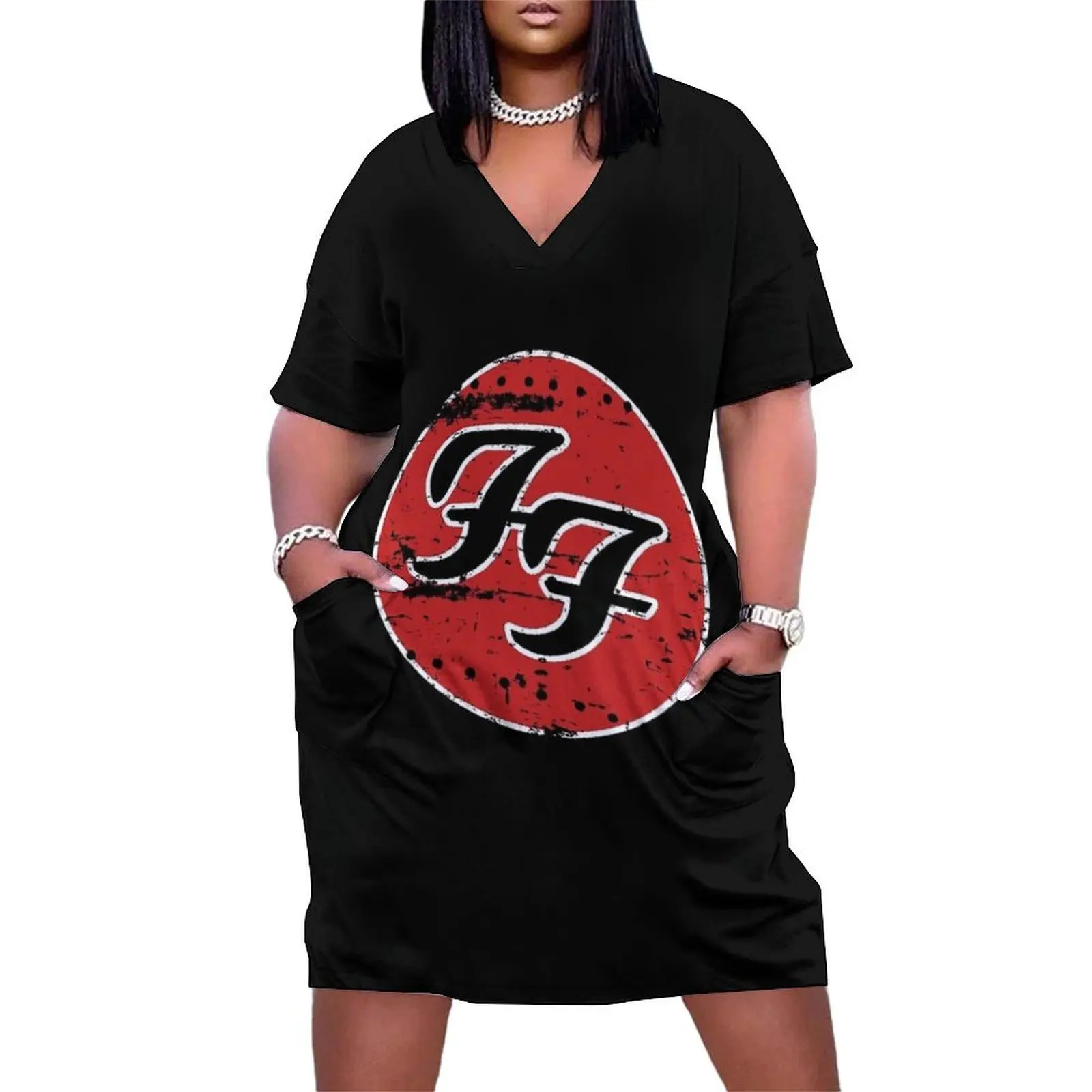 

Classic Vintage FooFiighters Logo || 002 Loose Pocket Dress loose summer dress Prom gown dresses with long sleeves