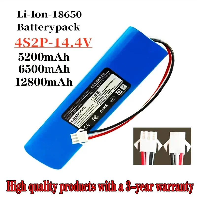 

2P4S Battery Lithium for Xiaomi 14.4V 5200mAh 6500mAh 12800mAh with Viomi S9 Lydsto R1 Roadmi Eve plus Replacement 2P4S Battery