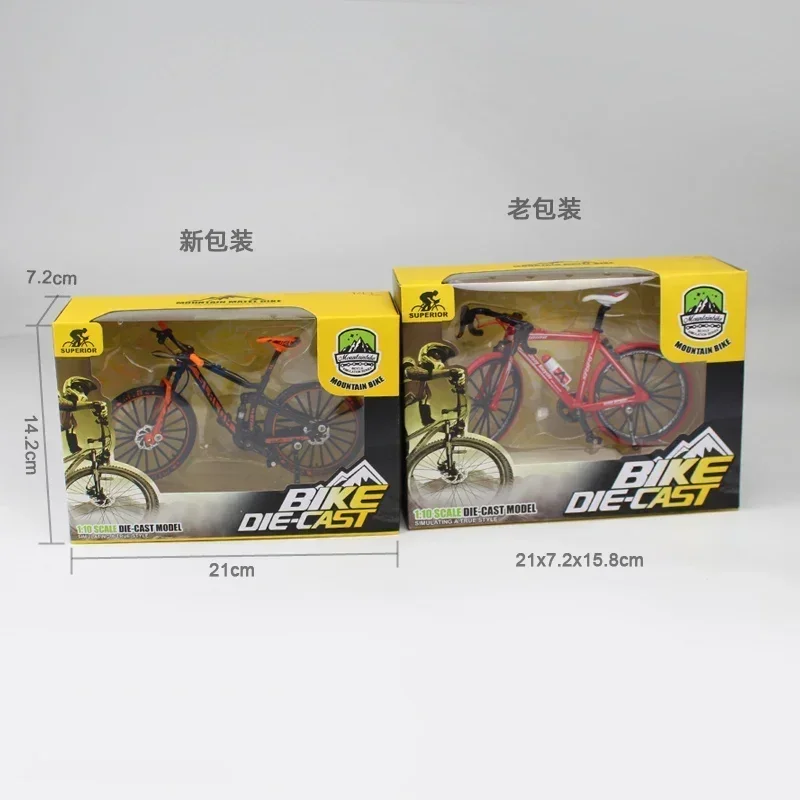 1:10 Mini Diecast Alloy Bike Model, Simulated Finger Mountain & Curved Handle Road Bike, Collectible Racing Toy for Kids