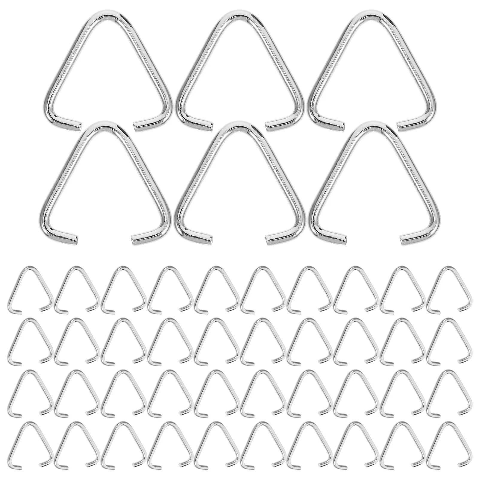 

100 pcs Buckle Opening Ring Metal Triangles Keychain Making Jump Rings Supplies Triangle Jump Rings Iron Triangle Ring Buckle