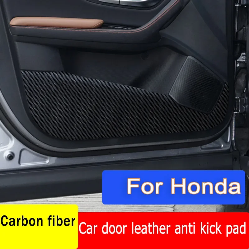 

4pcs Car Door Anti Kick Pad Carbon Fiber Leather Texture Anti Dirt Protective Sticker For Honda Civic 10Th Generation 2016~2019