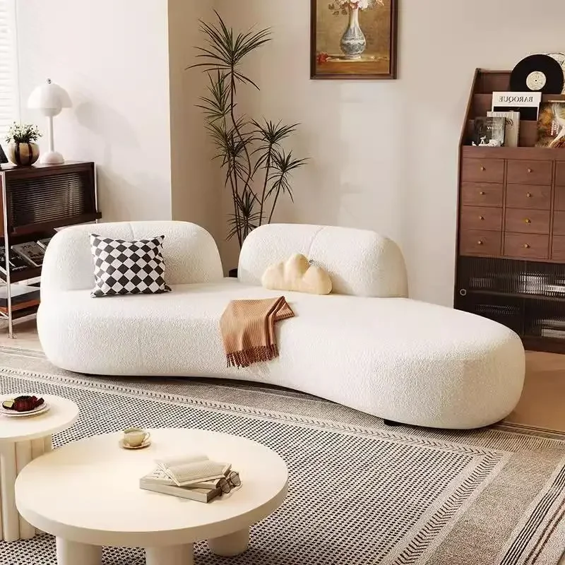 

Cream style sofa, home living room, clothing, bridal shop, lobby reception curved sofa, Internet celebrity design sofa