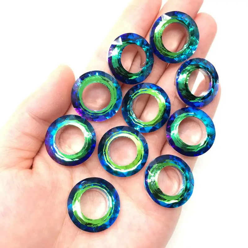 10PCS 20mm Shiny AB Geometrische Runde Oval Lose Abstand Anhänger Perlen DIY männer und frauen Glück armband Halskette Schmuck – Detail 1