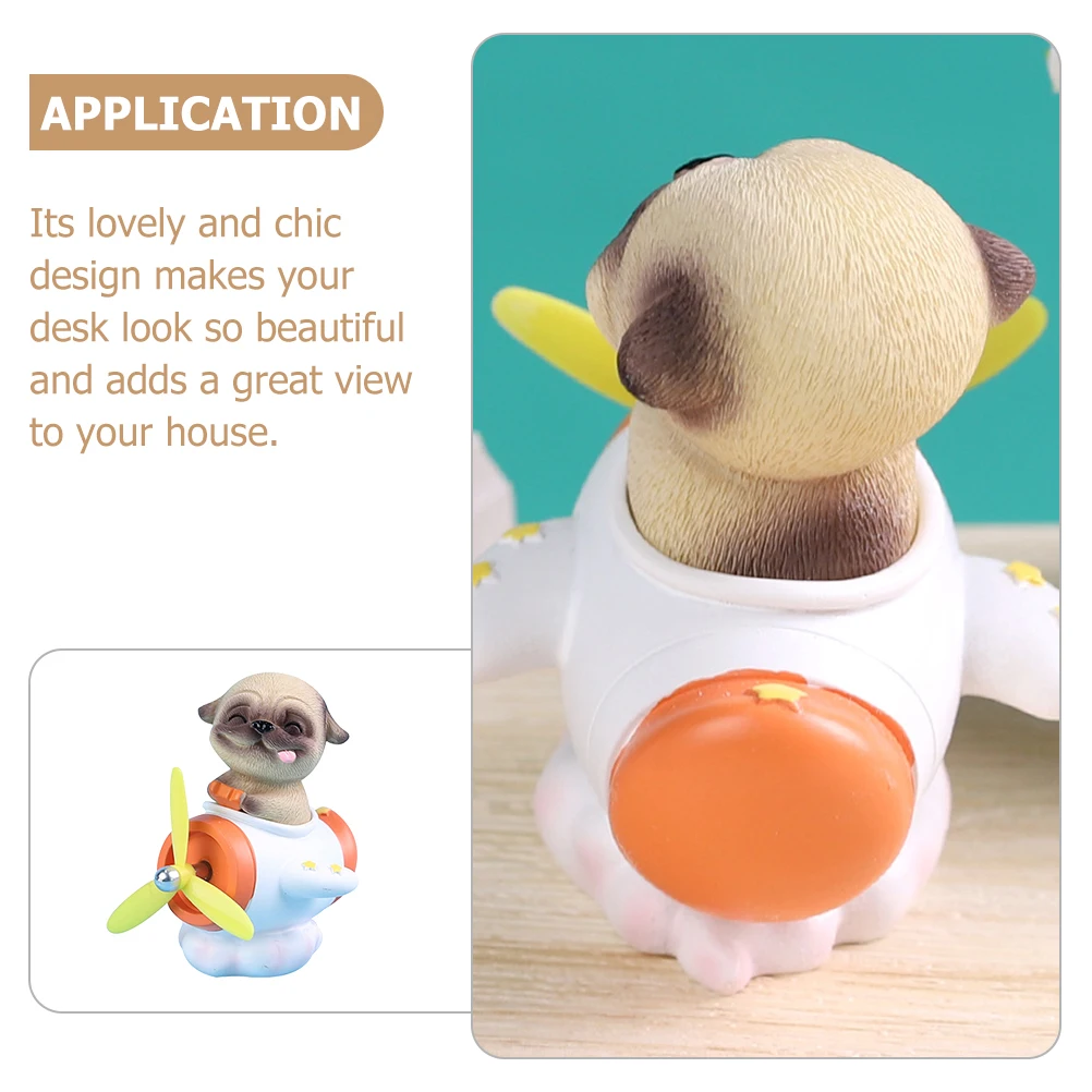 

Dog Car Ornament Resin Cartoon Decoration Desktop Sculpture Home Office Bedroom Ornament Gift Resin Cartoon Statue