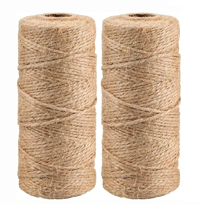 1MM 2MM Natural Vintage Jute Rope Cord String Twine Burlap DIY Crafts Gift Wrapping Jute Hemp Gardening Wedding Party Decoration