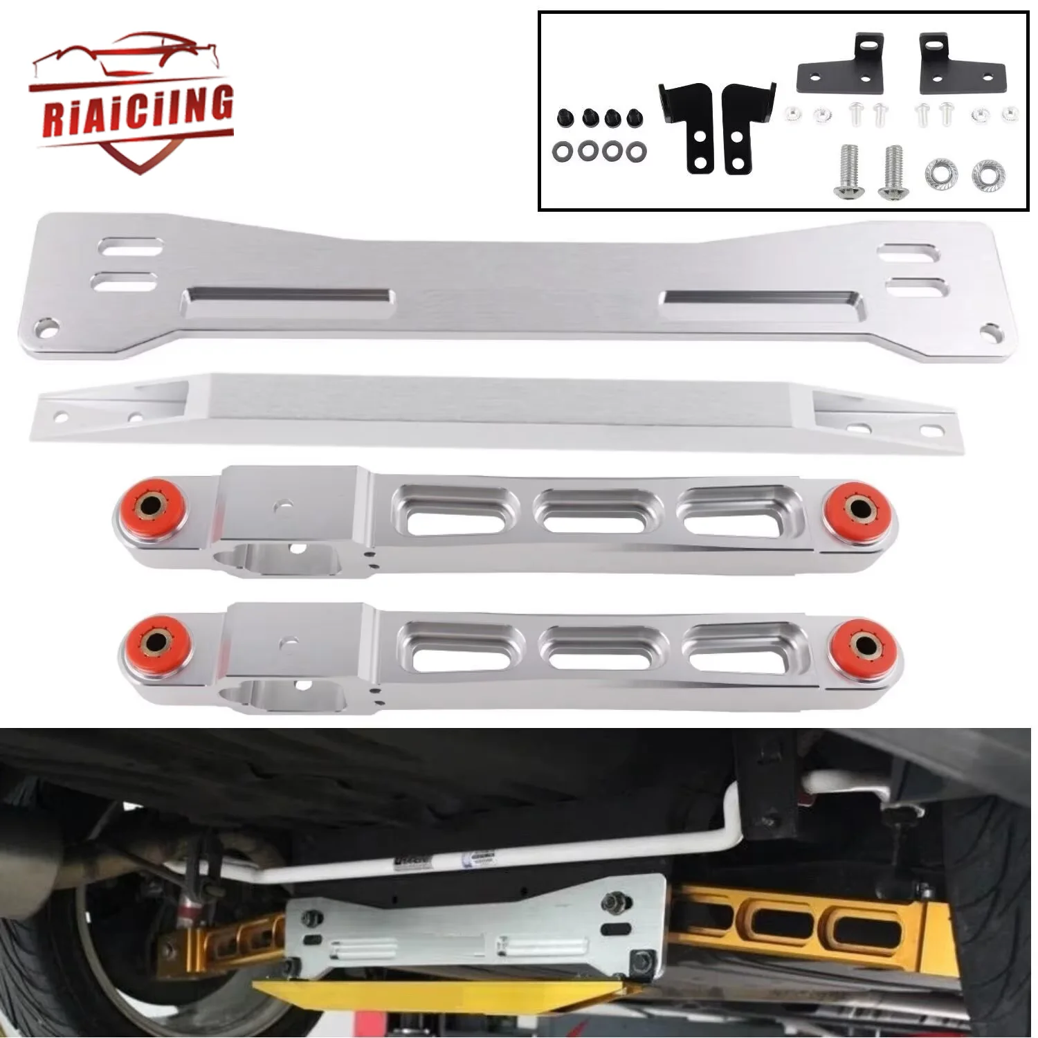 

Silver Gold Rear Subframe Bar+ Lower Tie Bar+ Rear Lower Control Arm For Mitsubishi Proton 97-01 Automobile and Accessories