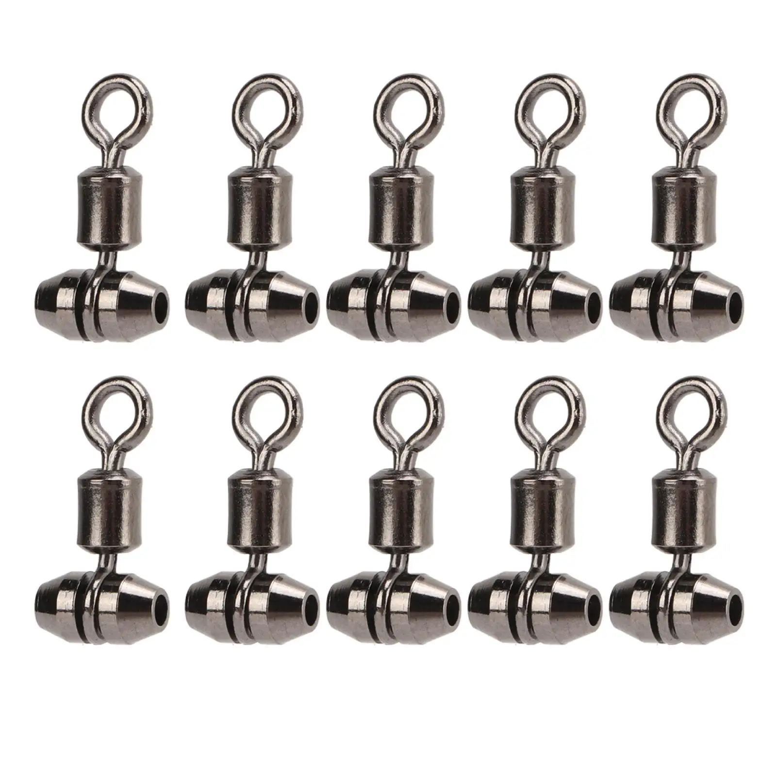 

10Pcs T-Turn Triple Barrel Fishing Swivels - For freshwater and Saltwater