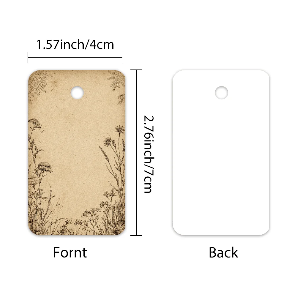 40pcs Vintage Butterfly  Floral Decorative Tags,Aesthetic Gift Labels,Party Decoration,Handmade Packaging Accents with Jute Rope