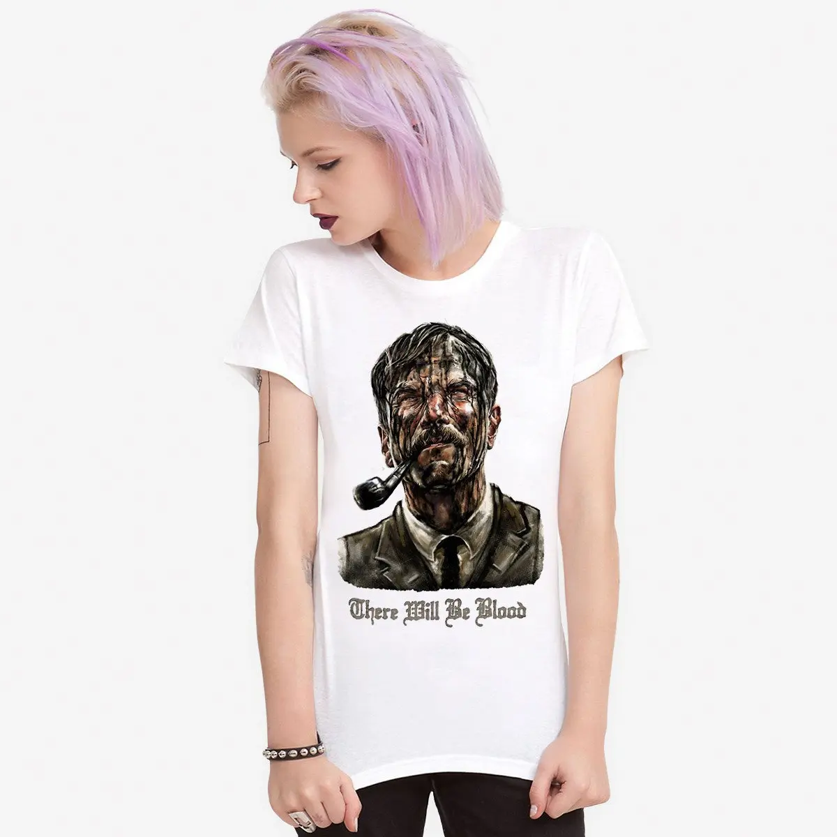 There Will Be Blood Printed T-shirt Men's and Women's Movie Pattern Top Spring/Summer Pure Cotton Short Sleeve Unisex T-shirt