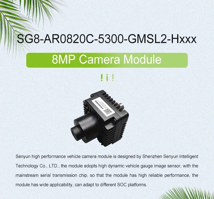 Cámara Jetson AGX Orin SENSING GMSL AR0820C-5300-GMSL2 con tipo Z Fakra para RTSO-2001 en tiempo real y placa portadora de RTSO-2002