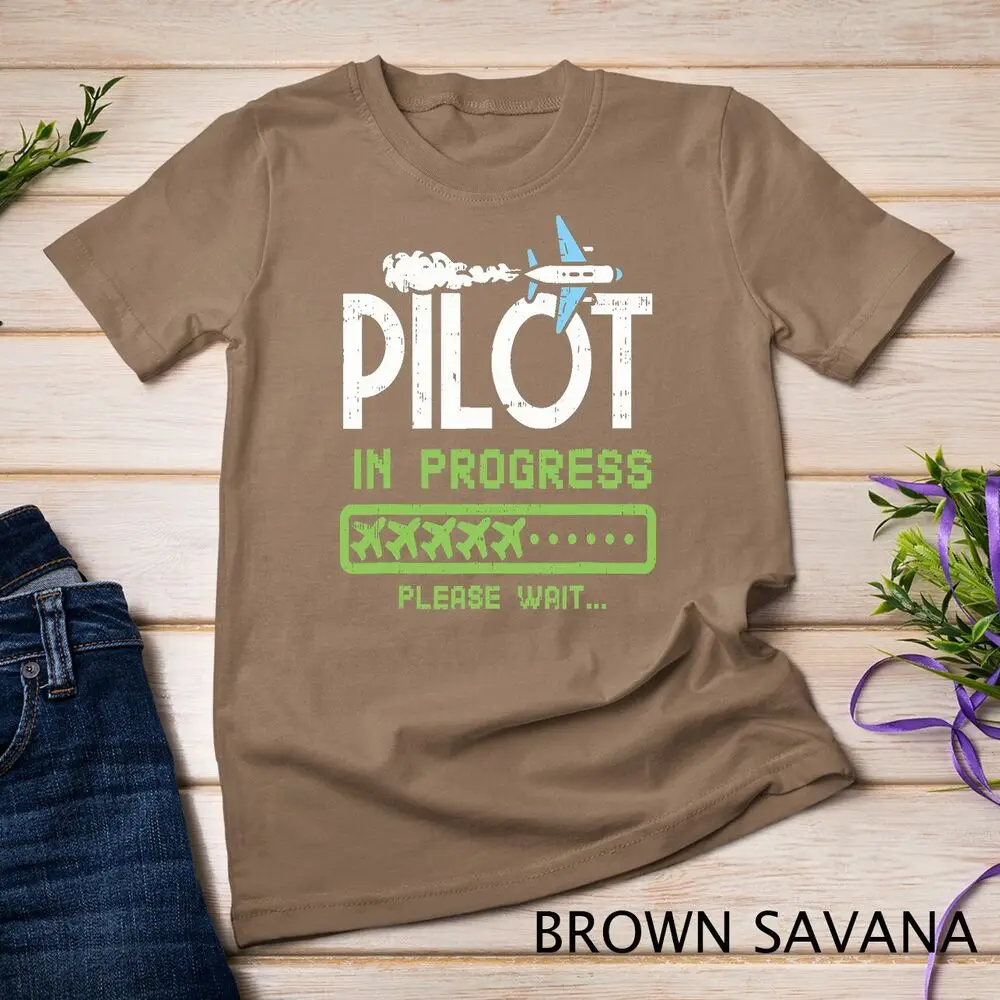 Camiseta unissex para crianças, piloto em andamento, piloto do futuro em andamento, amantes do avião