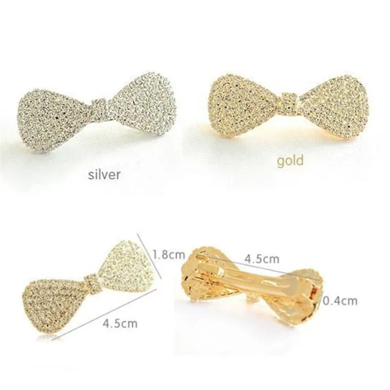 Hot Women Girls Fashion Korea Stytle Crystal Rhinestone Hair Clip Fashion Bowknot Clamp Hairpin Hair Accessories