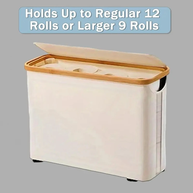 Toilet Paper Storage Basket With Lid Large Capacity Breathable Collapsibles Design Toilet Paper Holder Dispenser