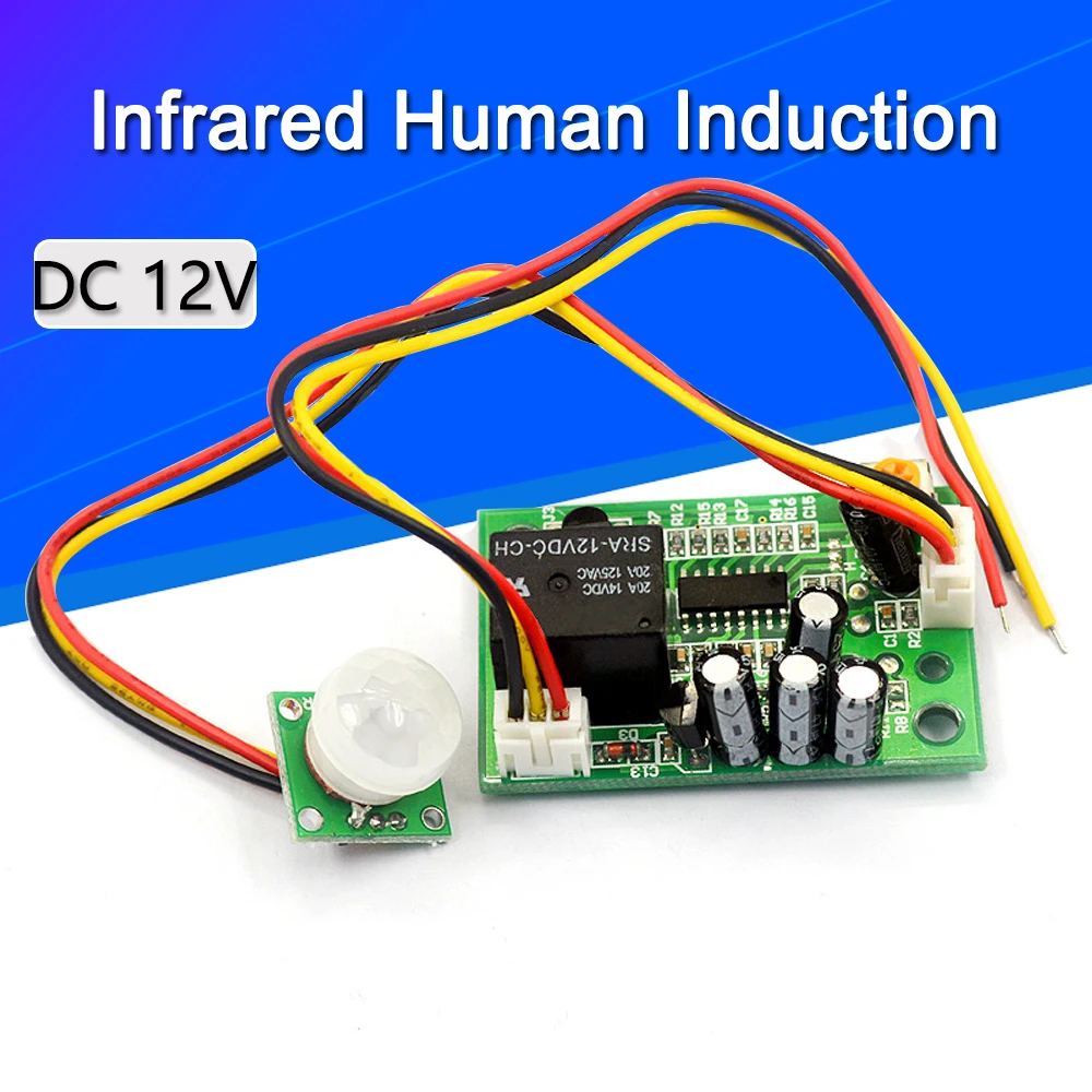 DC 12V PIR Motion Sensor Relay Module IR Infrared Human Body Induction Sensor Pyroelectric Controller Switch Timer Delay