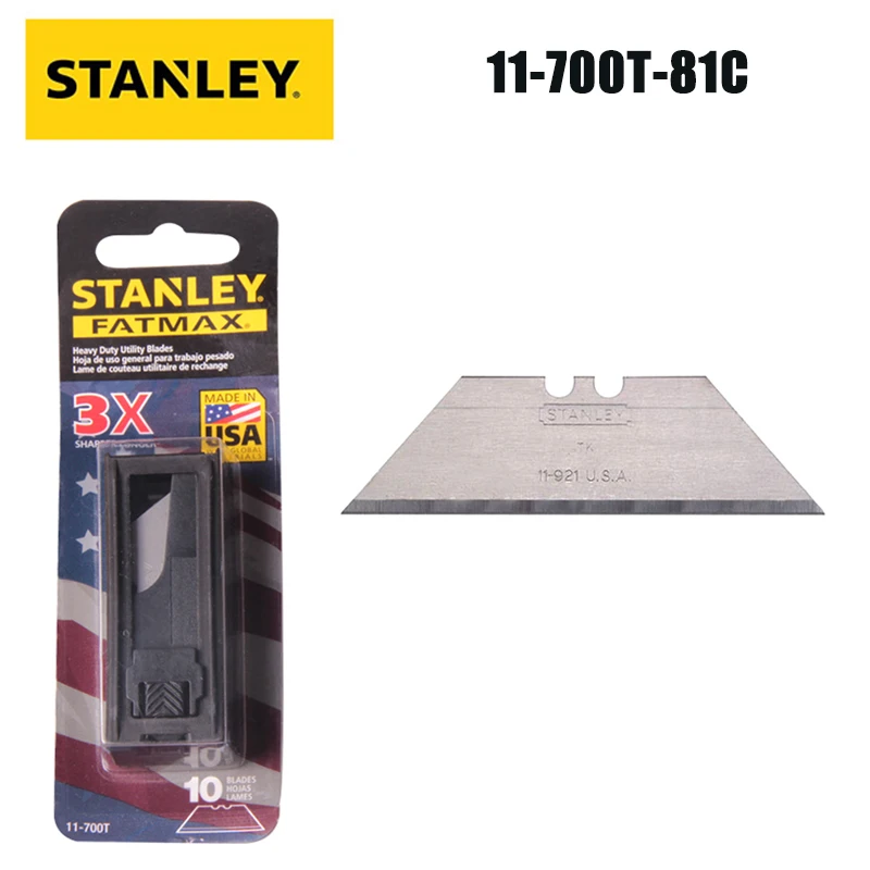 Stanley 11-700T-81C Heavy-Duty Cutting Blade Paper Cutting and Film Pasting Industrial Grade Art Carving Knife 10pcs.