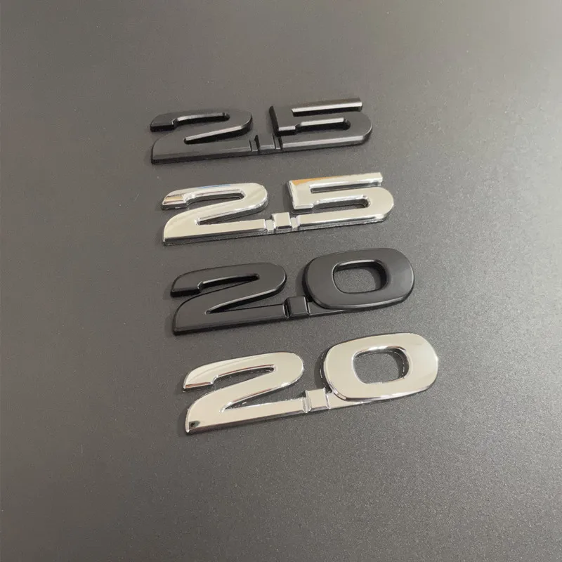 New 3D Metal 2.0 2.5 Logo Letters Car Fender Emblem Trunk Badge For Mazda 3 GT 5 6 626 Axela CX5 CX7 MX5 2.0 2.5 Sticker