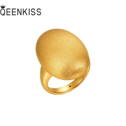QEENKISS Gold Egg Open Rings For Women Female Wedding Party Birthday Christmas Bride Mother Girlfriend Ladies Gifts RG5225