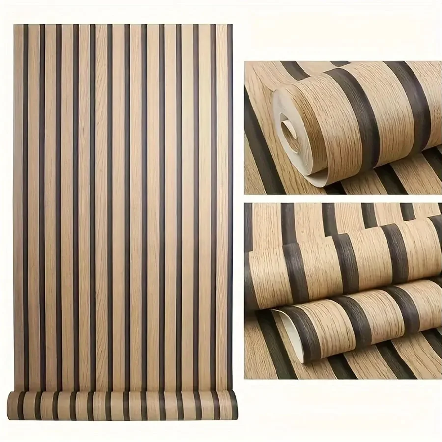 Peel and Stick Wallpaper Contact Paper Wood Waterproof Self-Adhesive Removable Vinyl PVC Peel and Stick Waterproof Decoration