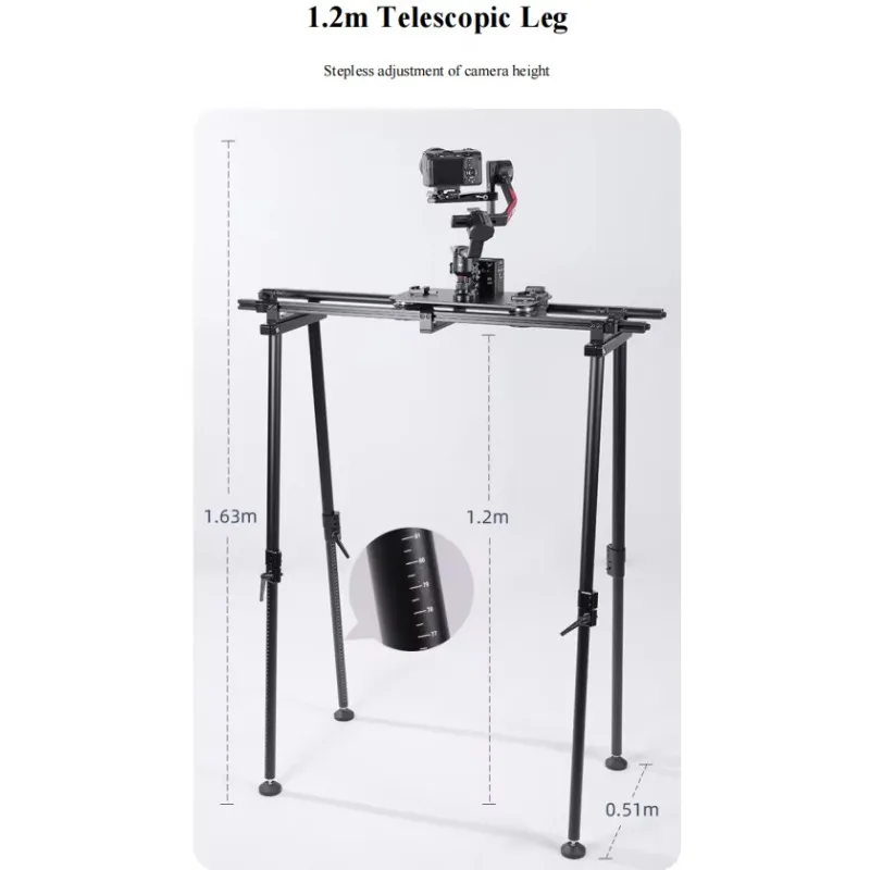 Rel Slider Kamera Rel Lurus Dolly Cerdas Greenbull XT5