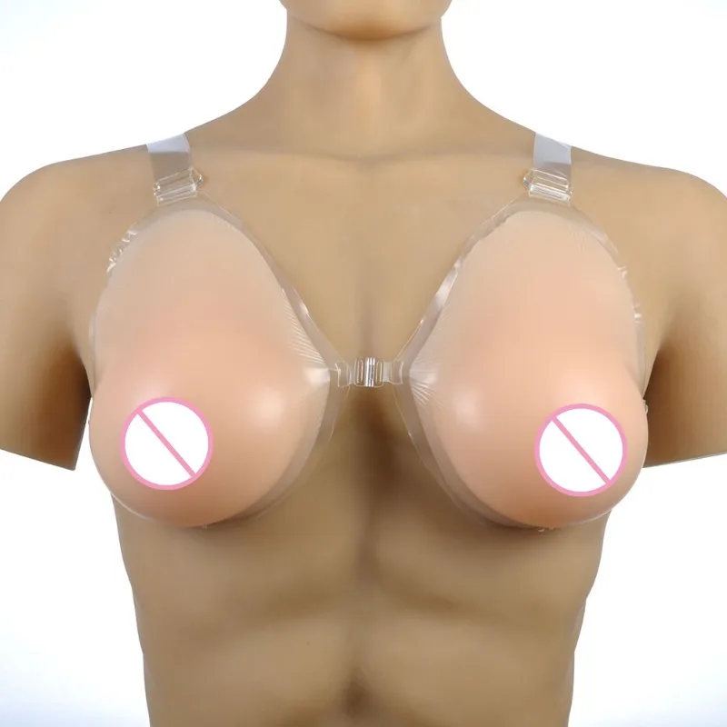 

Water Droplet Shaped Chest Button Style One-piece Silicone Fake Breast Fake Chest CD Cross Dressing