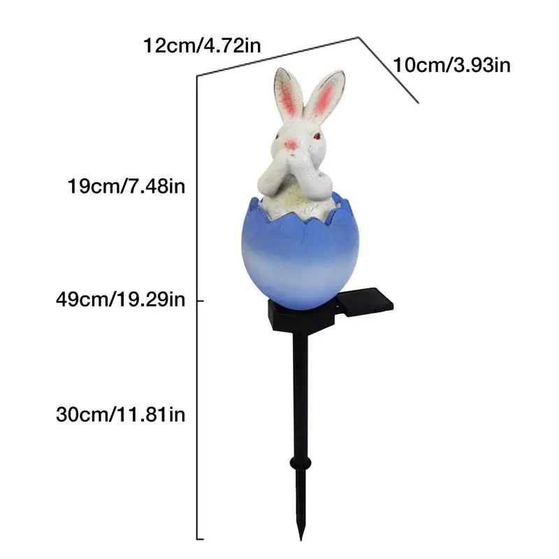 Luci solari del palo di pasqua luci solari del paesaggio per esterno luci di terra Decorative a LED impermeabili uovo di pasqua e Design del coniglietto