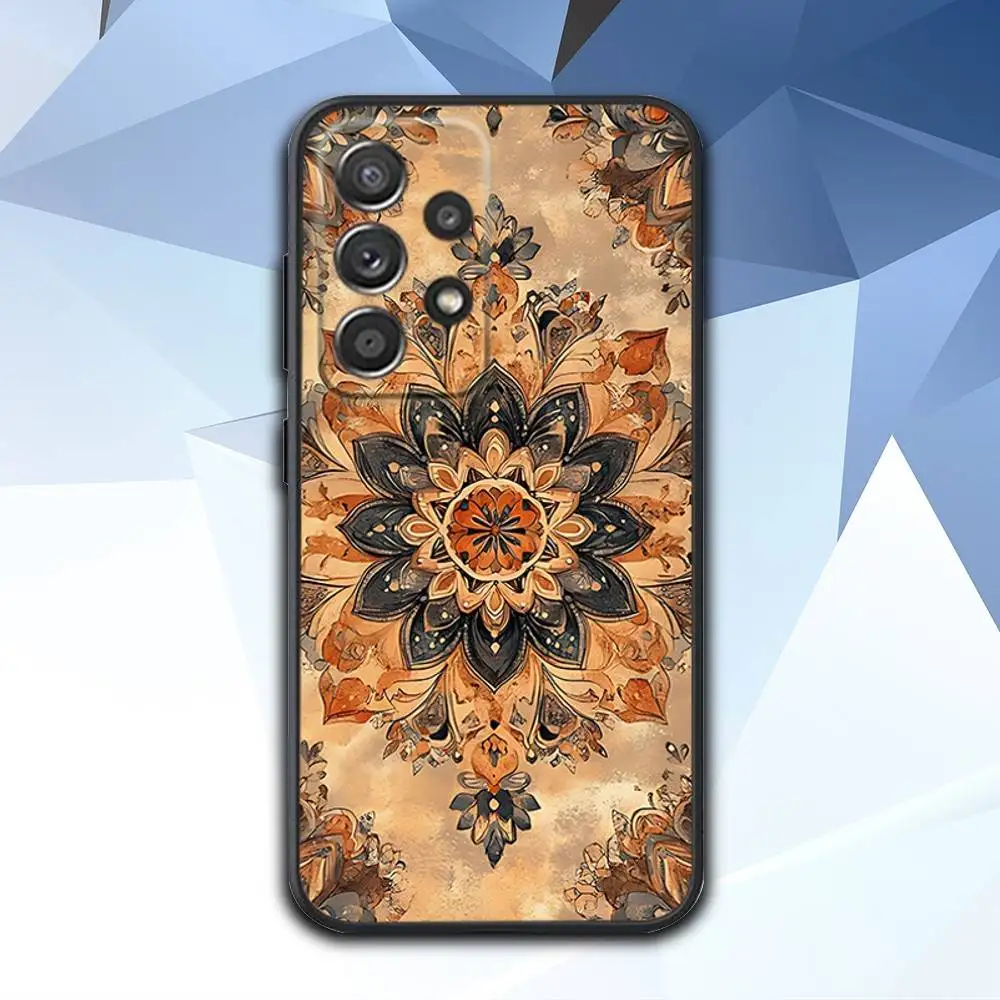 حافظة هاتف بنمط السجاد الفارسي P لهاتف سامسونج S 25,24,23,22,30,21,10,9,Ultra,Plus,Lite,FE,4,5G حافظة سوداء ناعمة