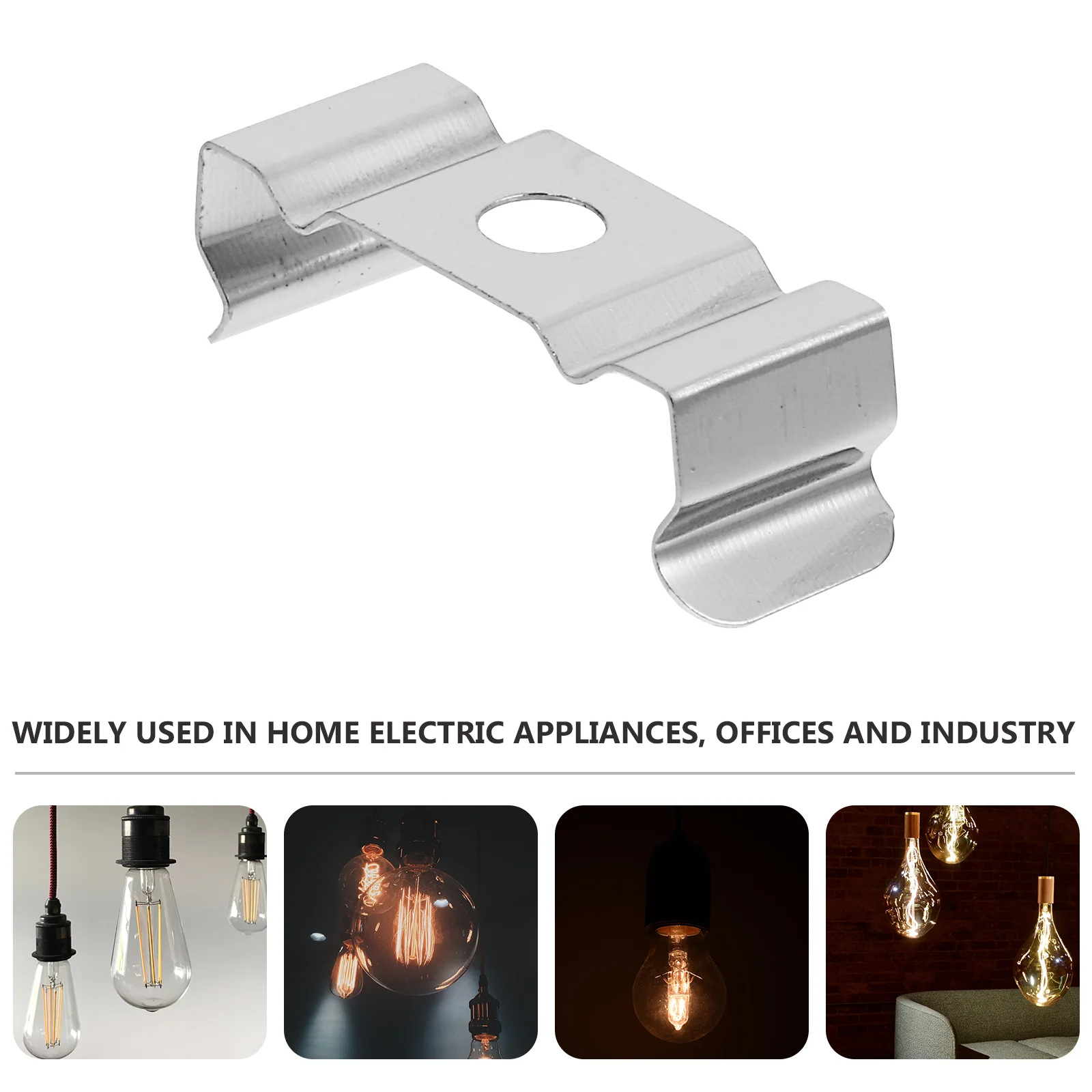 100 Pcs Manganese Steel Lamp Brackets Led Tube Holders Light Bar Shell Mounting Clips U Shape Fixtures Parts Accessories Car
