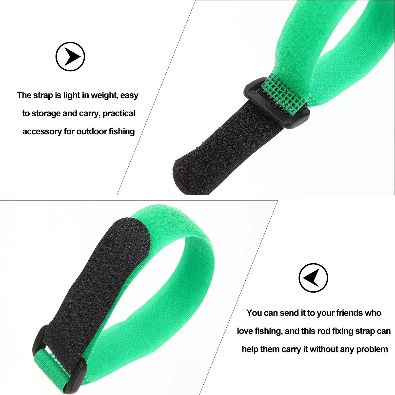 

10pcs Fishing Rod Tie Straps Adjustable Nylon Belt for Safe Rod Holder Storage Carry Outdoor Supplies Accessories