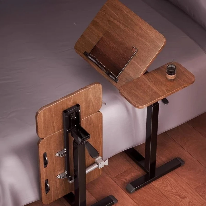 Pneumatic lifting Household sofa side Foldable flip computer  Mobile bedside table Standing workbench