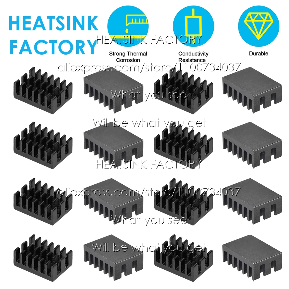 

Черный алюминиевый зигзагообразный радиатор 10x14x6 мм, Охлаждающий радиатор, радиатор для электроники, радиатор для чипа MOS GPU IC