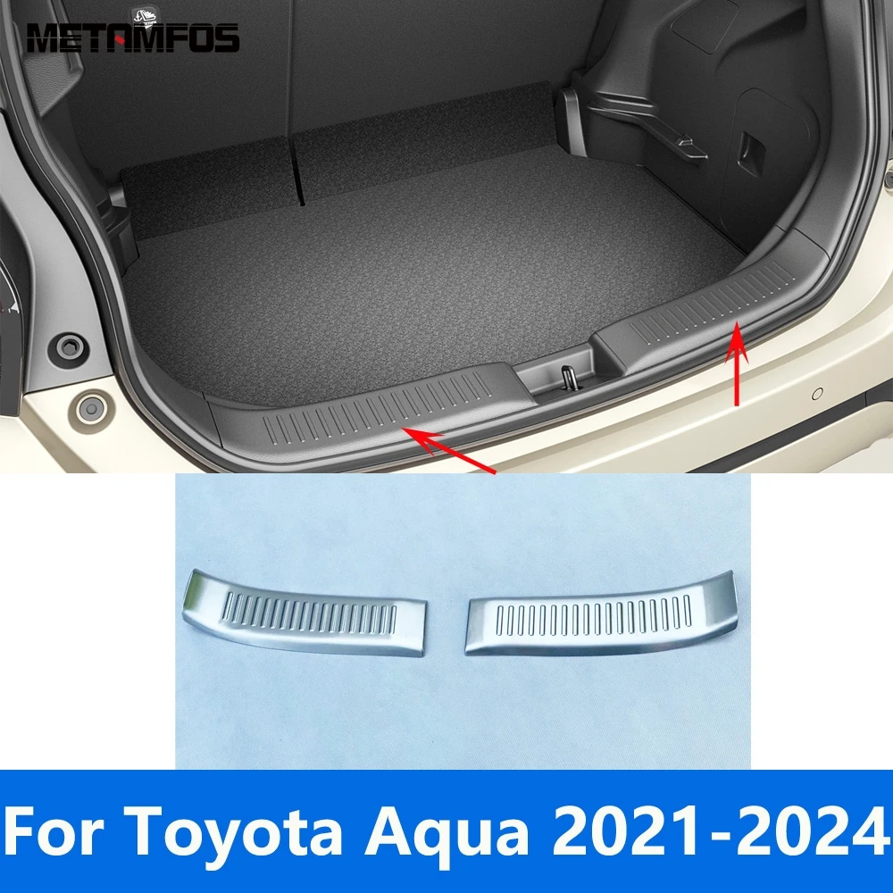 

Car Accessories For Toyota Aqua 2021 2022 2023 2024 Interior Rear Trunk Bumper Foot Plate Tailgate Door Sill Scuff Guard Plate