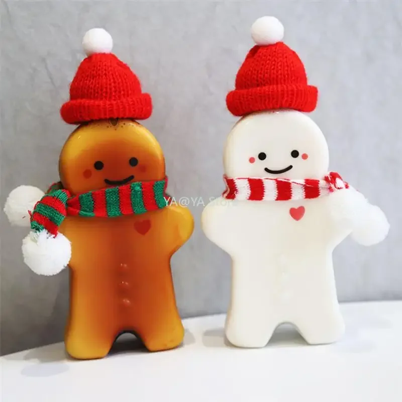 10PCS 500ML Christmas Bottles Xmas Gingerbread Man Bottles Candy Jars Juice Drink Bottle Party Candy Can Gift Wrapping Bottle