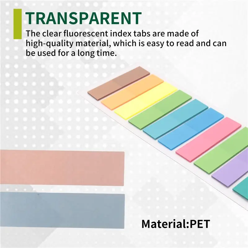 A29F-7400 Sheets Transparent Sticky Notes Self-Adhesive Bookmarker Annotation Reading Book Clear Tab Posted It