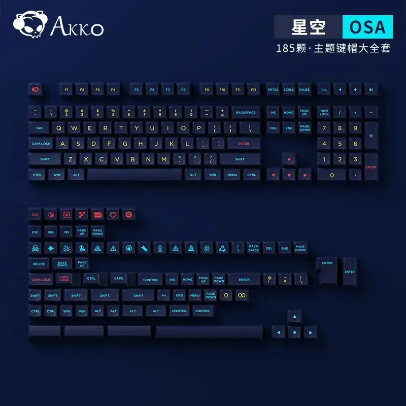 Akko OSA Keycap Set 187 teclas PBT Doubleshot Palace/Iush Garden/Céu Estrelado Tema Keycaps Set MX Teclado Mecânico Acessório Presente